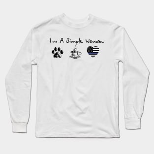 I'm A Simple Woman Dog Coffee And Police Long Sleeve T-Shirt